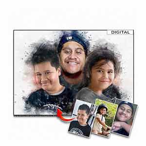 Natural-Watercolour-Fathers-Day-Custom-Portrait